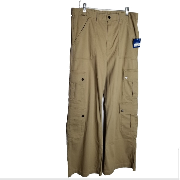 Arizona Jean Company Pants - Arizona Jean Co Cargo Pants Women's 14 Pockets British Khaki Flared Cotton New